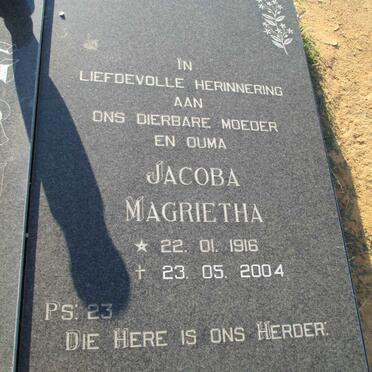 GRUNDLINGH Jacoba Magrietha 1916-2004