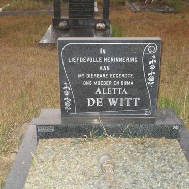 WITT Aletta, de