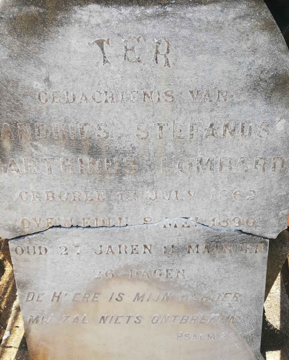 LOMBARD Andries Stephanus Marthinus 1862-1890