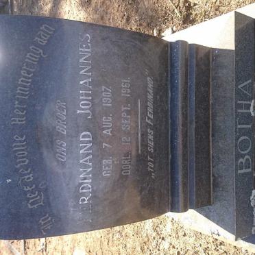 BOTHA Ferdinand Johannes 1907-1961