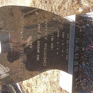 BROWN Christina Johanna nee NEL 1904-1983