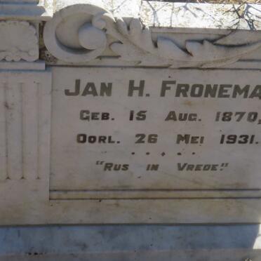 FRONEMAN Jan H. 1870-1931