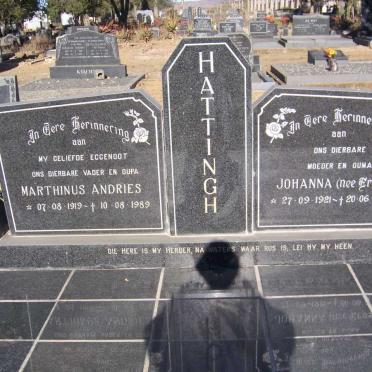 HATTINGH Marthinus Andries 1919-1989 &amp; Johanna ERASMUS 1921-2008