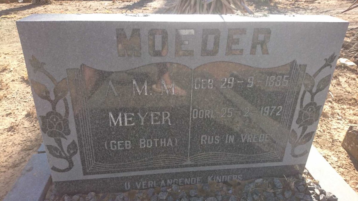 MEYER A.M.M. nee BOTHA 1885-1972