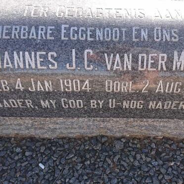 MERWE Johannes J.C., van der 1904-1956