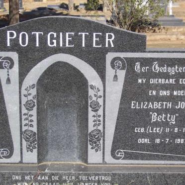 POTGIETER Elizabeth Johanna nee LEE 1937-1987