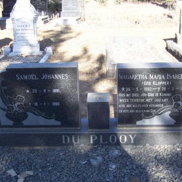 PLOOY Samuel Johannes, du 1891-1980 &amp; Magaretha Maria Isabella KLOPPER 1892-1971