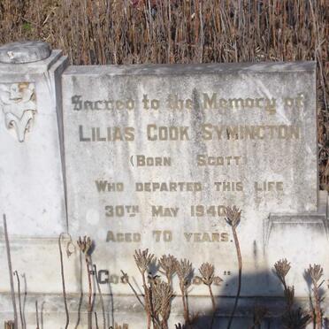 SYMINGTON Lilias Cook nee SCOTT -1940