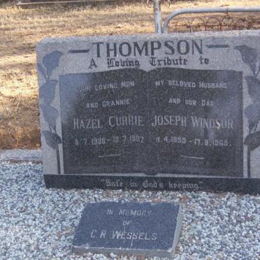 THOMPSON Joseph Windsor 1899-1965 &amp; Hazel Currie 1908-1982