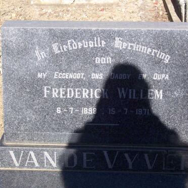 VYVER Frederick Willem, van de 1898-1971