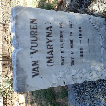VUUREN Maryna, van 1888-1940