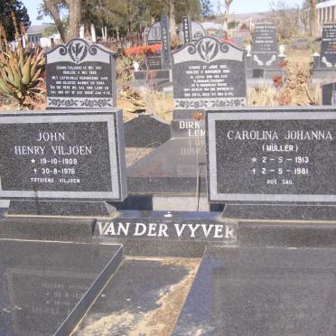 VYVER John Henry Viljoen, van der 1909 - 1976 &amp; Carolina Johanna MULLER 1913 - 1981