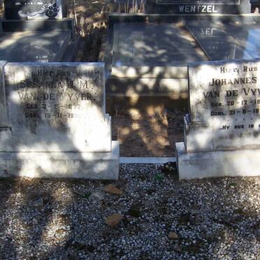 VYVER Johannes H., van de 1861-1922 &amp; Susanna J.M. 1877-1958