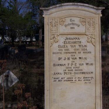 WIJK Johanna Elizabeth Eliza, van 1861-1924