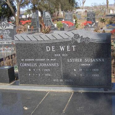WET Cornelis Johannes, de 1909-1974 &amp; Esther Susanna DREYER 1909-1990