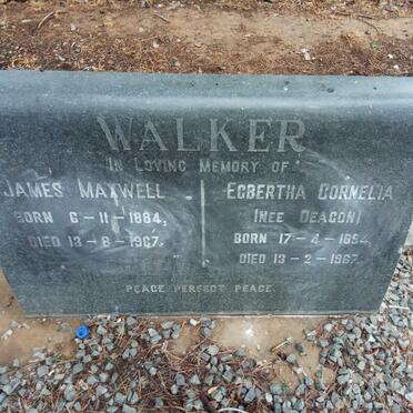 WALKER James Maxwell 1884-1967 &amp; Egbertha Cornelia DEACON 1894-1967