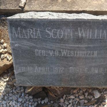 WILLIAMS Maria, SCOTT nee V.D. WESTHUIZEN 1872-1952
