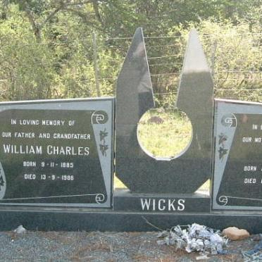 WICKS William Charles 1885-1986 &amp; Jean 1896-1987
