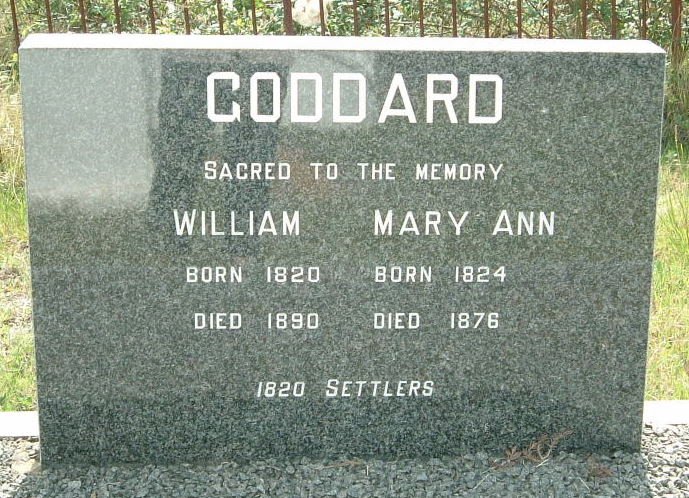 GODDARD William 1820-1890 &amp; Mary Ann 1824-1876
