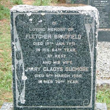 BRADFIELD Fletcher -1951 &amp; Mary Gladys DUGMORE -1960