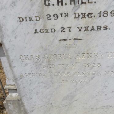 HILL Chas. George Henry -1928 &amp; Jesse -1896 :: HILL Myrtle Gwendoline nee REED -1982