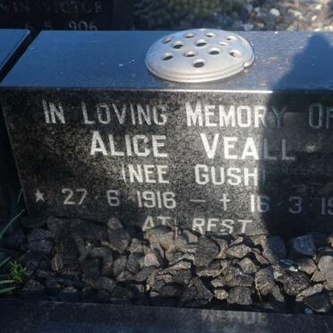 VEALL Alice nee GUSH 1916-1981 :: DE LA HARPE Hubert Charles 1930-1980 &amp; Sheila Anne GUSH 1934-2002