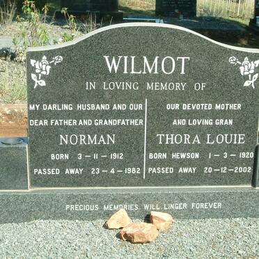 WILMOT Norman 1912-1982 &amp; Thora Louie 1920-2002