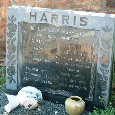 HARRIS John Fletcher 1883-1971 &amp; Mary Jane KENT 1896-1971