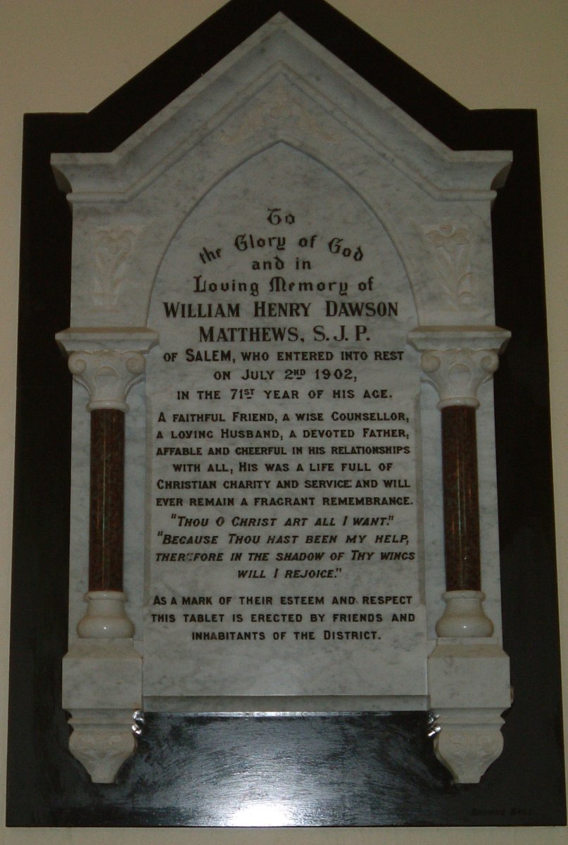 MATTHEWS William Henry Dawson -1902