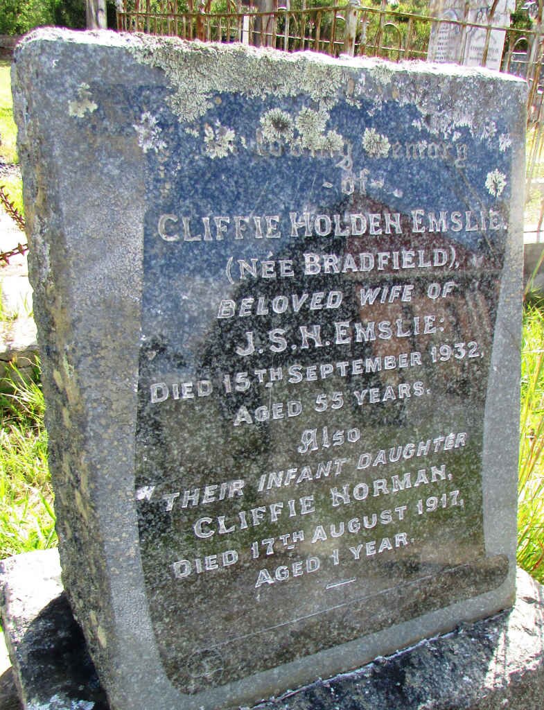 EMSLIE Cliffie Holden nee BRADFIELD -1932 :: EMSLIE Cliffie Norman -1917