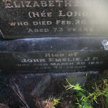 EMSLIE John -1929 &amp; Elizabeth LONG -1929