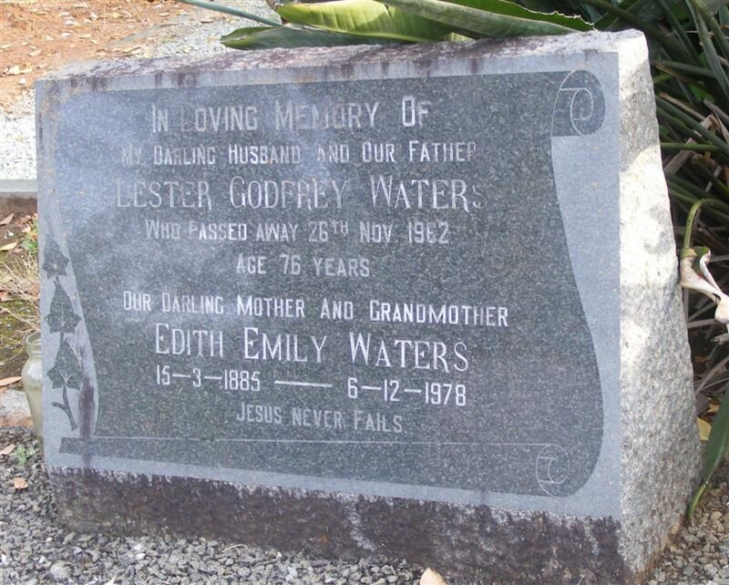 WATERS Lester Godfrey -1962 &amp; Edith Emily 1885-1978