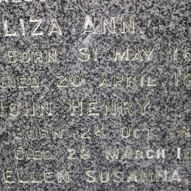 FORD Eliza Ann 1855-1885 :: FORD John Henry 1856-1857