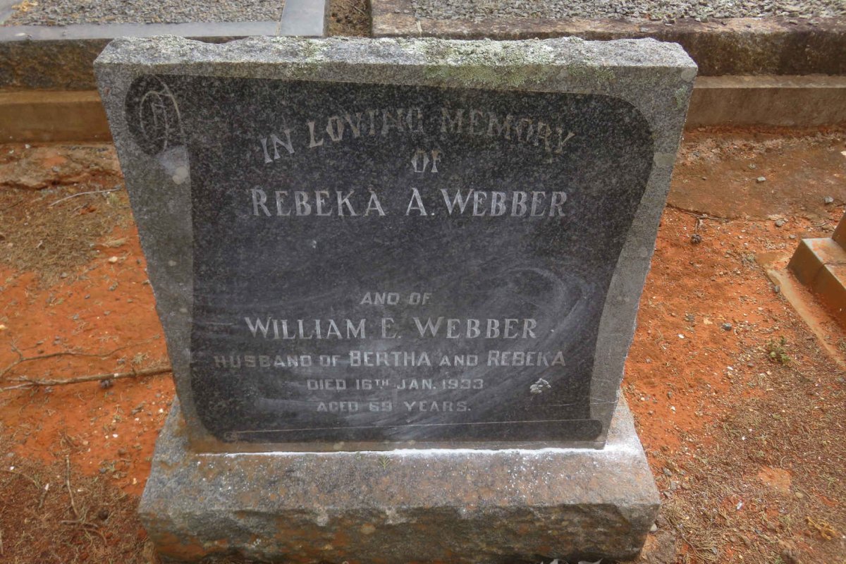 WEBBER William E. -1933 &amp; Rebeka A.