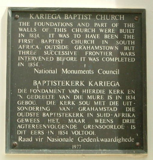 6. Kariega Memorial plaque