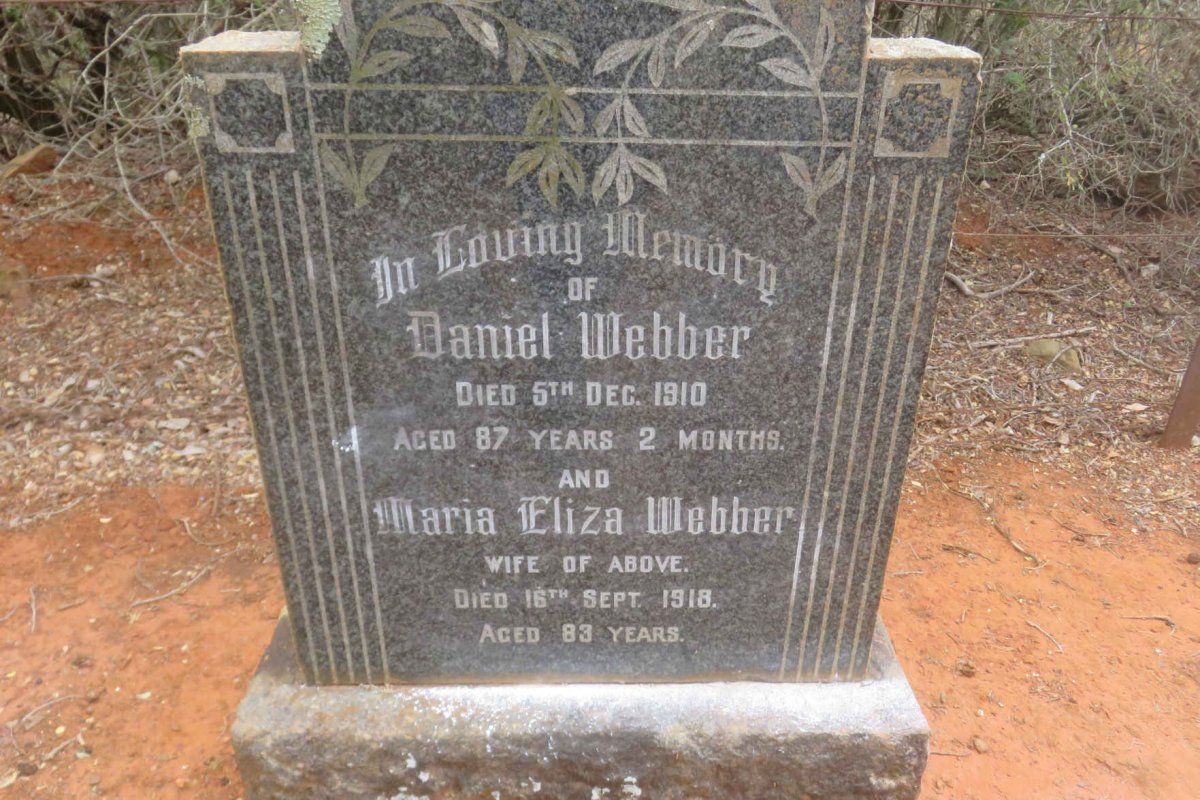 WEBBER Daniel -1910 & Maria Eliza -1918