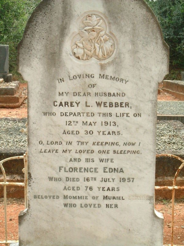 WEBBER Carey L. -1913 :: WEBBER Florence Edna -1957