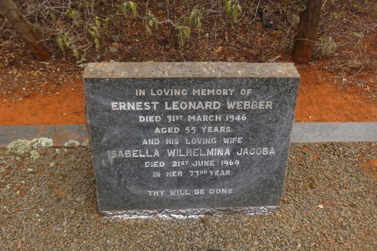 WEBBER Ernest Leonard -1946 & Isabella Wilhelmina Jacoba -1969