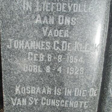KLERK Johannes C., de 1854-1928 &amp; Margaretha J. GREYVENSTEIN 1855-1934
