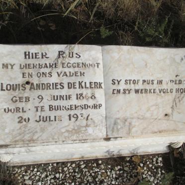KLERK Louis Andries, de 1868-1937