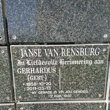 RENSBURG Gerhardus, Janse van 1958-2011