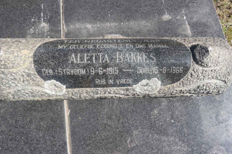 BAKKES Adriaan Izak Buchner 1916-1980 &amp; Aletta STRYDOM 1915-1966