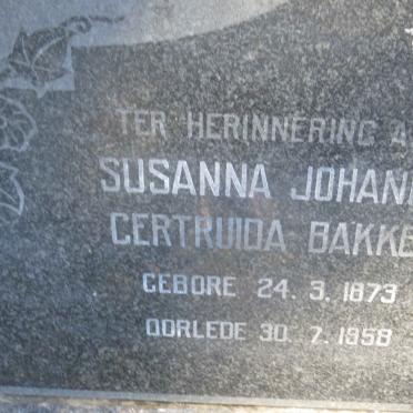BAKKES Susanna Johanna Gertruida 1873-1958