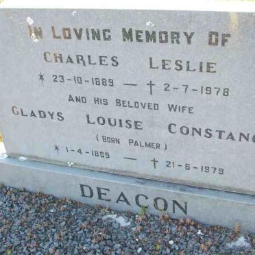 DEACON Charles Leslie 1889-1978 &amp; Gladys Louise Constance PALMER 1889-1979