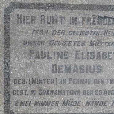 DEMASIUS Pauline Elisabeth nee WINTER 1869-1954