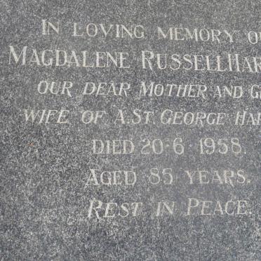 HARVEY Magdalene Russell -1958
