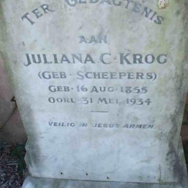 KROG Juliana C. nee SCHEEPERS 1855-1934