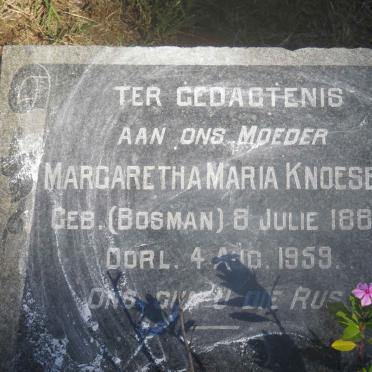 KNOESEN Margaretha Maria nee BOSMAN 1889-1959