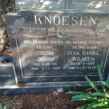 KNOESEN Izak Daniel Wilhelm 1920-1977 &amp; Christina Johanna 1911-1989