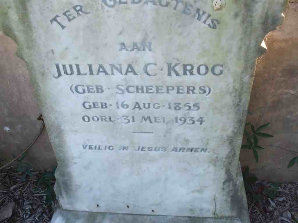 KROG Juliana C. nee SCHEEPERS 1855-1934